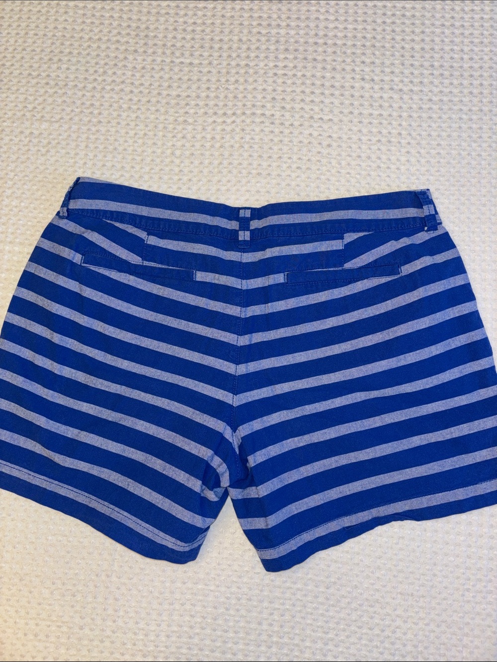 Old Navy Size 10 Royal & Light Blue Striped Shorts Classic Chino Preppy - Picture 7 of 14